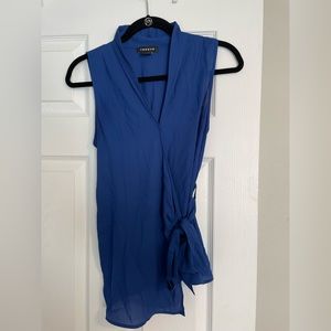 Deep Blue Sleeveless Trouvé Blouse Size Small